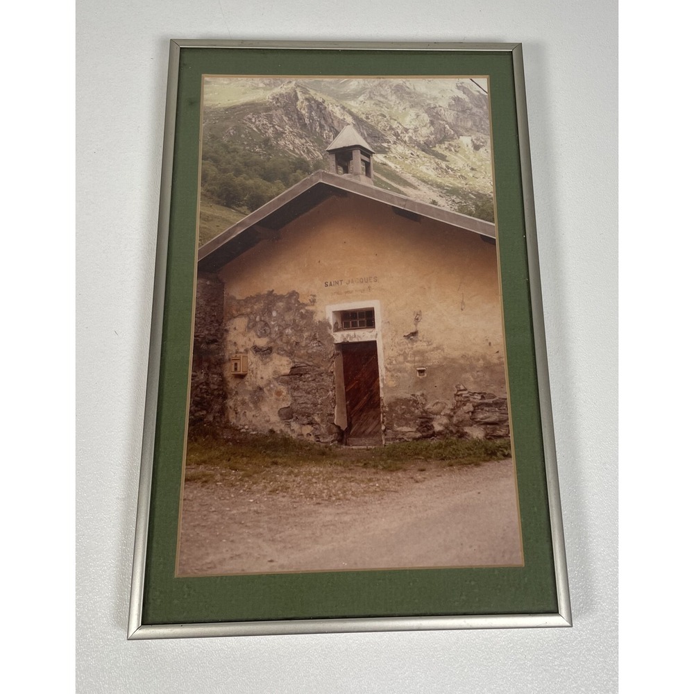 Vintage Framed Photograph of Saint Jacques Chapel, Custom Metal Frame